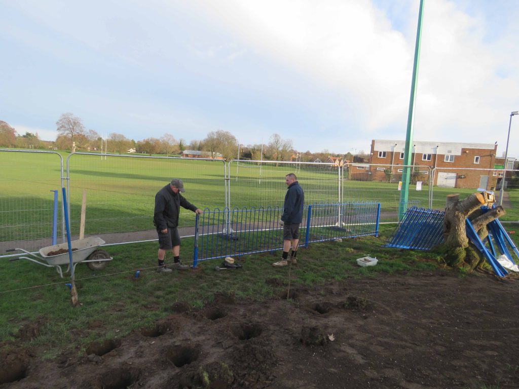 The fencing starts being fitted